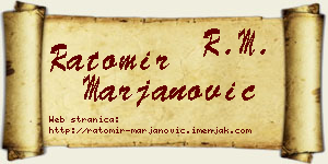 Ratomir Marjanović vizit kartica